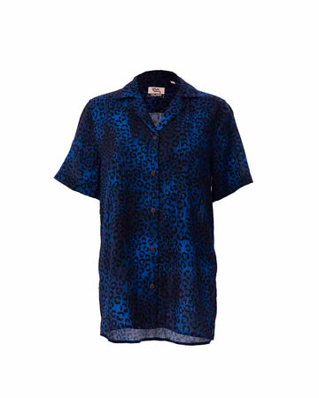 Womens Blue Leopard