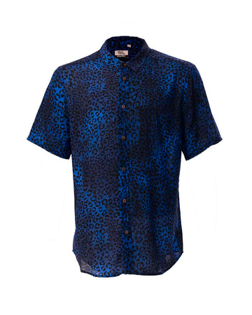 Mens Blue Leopard